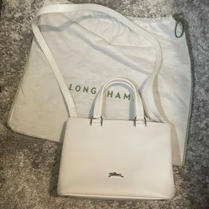 Longchamp leather satchel with strap